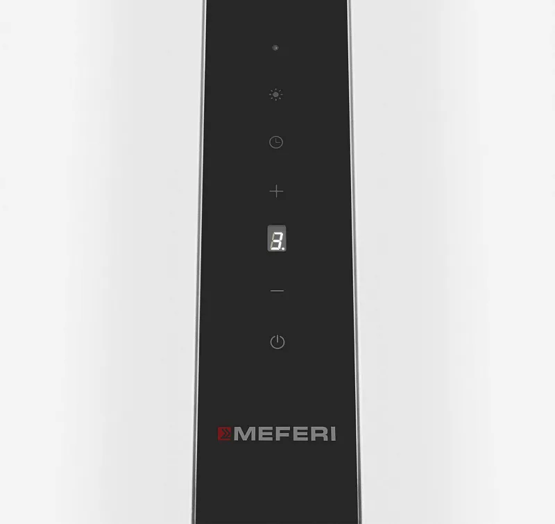 Вытяжка кухонная цилиндрическая островная MEFERI TUBE40WH ISLA COMFORT PLUS, 40 см, белая, производительность 1200 м3/ч, 5 скоростей, режимы отвод и рециркуляция, сенсорное управление, гарантия 3 года