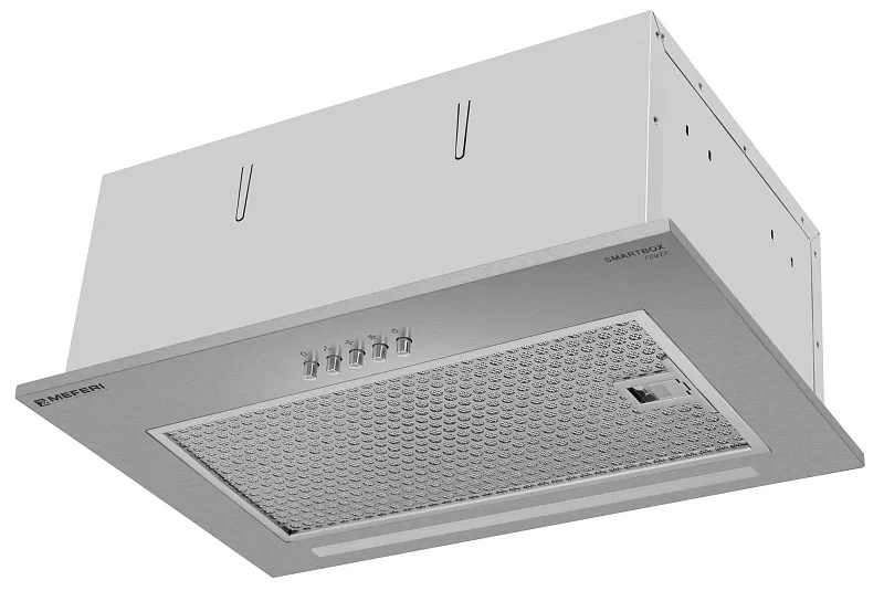Вытяжка кухонная MEFERI SMARTBOX45IX POWER, 45 см, встраиваемая, серая, производительность 900 м3/ч, 3 скорости, низкий уровень шума, режимы отвод и рециркуляция, гарантия 3 года