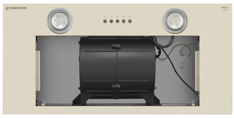 Вытяжка кухонная MEFERI INBOX60BG POWER, 60 см, встраиваемая, бежевая, производительность 900 м3/ч, 3 скорости, низкий уровень шума, режимы отвод и рециркуляция, гарантия 3 года