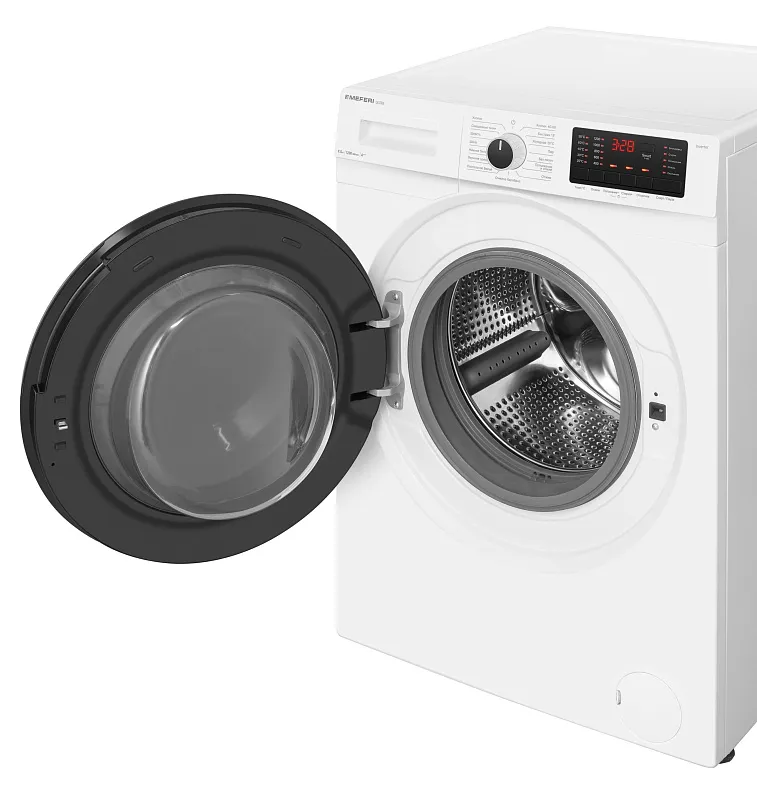 Стиральная машина с инвертором и паром MEFERI MFW091216WH ULTRA отдельностоящая белая, загрузка 9 кг