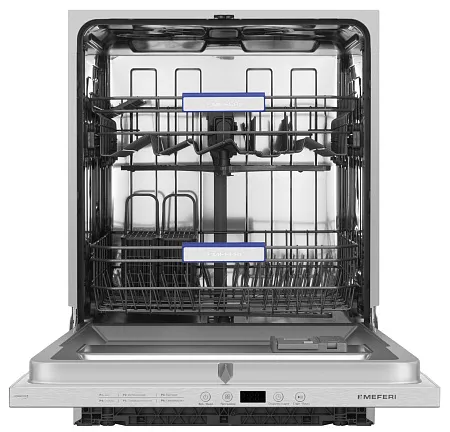 Посудомоечная машина встраиваемая MEFERI MDW6062 LIGHT(модификация 2025 года), 60 см, напольная, 12 комплектов посуды, 6 программ, 2 корзины, половинная загрузка, отсрочка, таймер, защита от протечек Посудомоечная машина встраиваемая MEFERI MDW6062 LIGHT(модификация 2025 года), 60 см, напольная, 12 комплектов посуды, 6 программ, 2 корзины, половинная загрузка, отсрочка, таймер, защита от протечек
