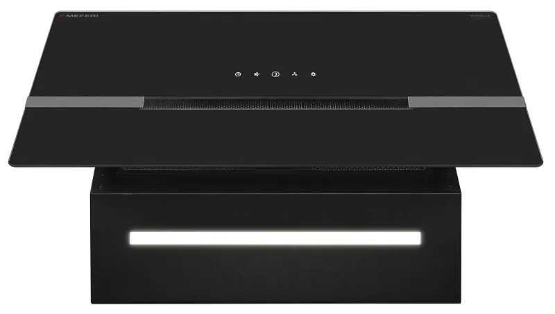 Вытяжка кухонная MEFERI AIRBOX60BK COMFORT PLUS, 60 см, наклонная, черная, стекло, производительность 1200 м3/ч, 3 скорости, низкий уровень шума, режимы отвод и рециркуляция, гарантия 3 года