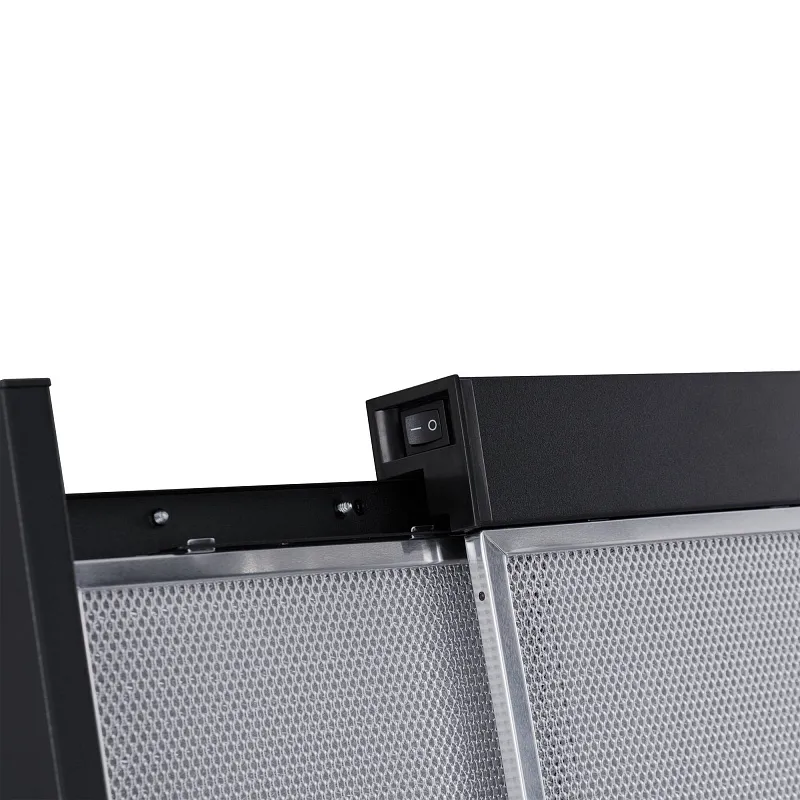 Вытяжка телескопическая кухонная MEFERI SLIDEBOX60BK LIGHT, 60 см, черный, производительность 650 м3/ч, 2 скорости, низкий уровень шума, режимы отвод и рециркуляция, гарантия 3 года
