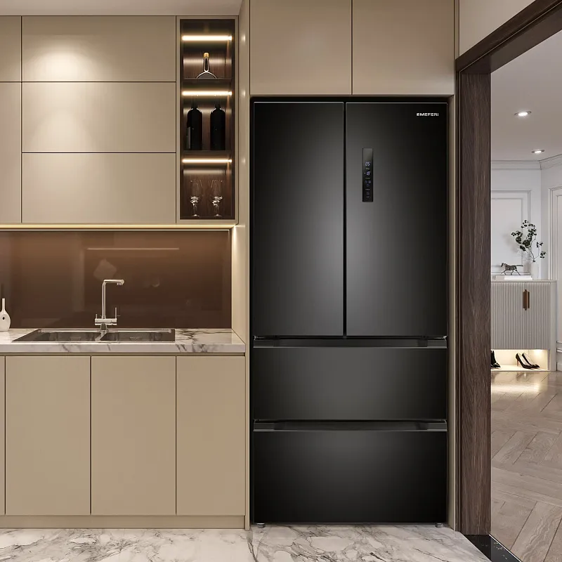 Холодильник отдельностоящий, с инвертором MEFERI MFR83BLACK IX TOTAL NO FROST FRENCH DOOR COMFORT, двухкамерный, с зоной свежести, с льдогенератором