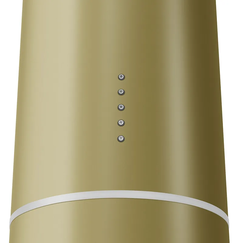 Вытяжка кухонная цилиндрическая настенная MEFERI TUBE35GOLD COMFORT, 35 см, горчично-золотая, производительность 1200 м3/ч, 3 скорости, низкий уровень шума, режимы отвод и рециркуляция, гарантия 3 года