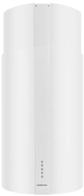 Вытяжка кухонная цилиндрическая настенная MEFERI TUBE40WH POWER, 40 см, белая, производительность 850 м3/ч, 3 скорости, низкий уровень шума, режимы отвод и рециркуляция, гарантия 3 года