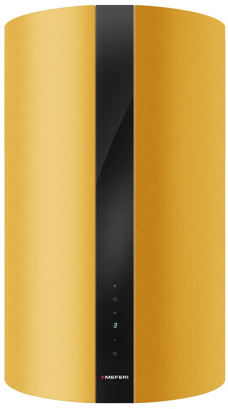 Вытяжка кухонная цилиндрическая настенная MEFERI TUBE40GOLD COMFORT PLUS, 40 см, золотая, производительность 1200 м3/ч, 5 скоростей, режимы отвод и рециркуляция, сенсорное управление, гарантия 3 года