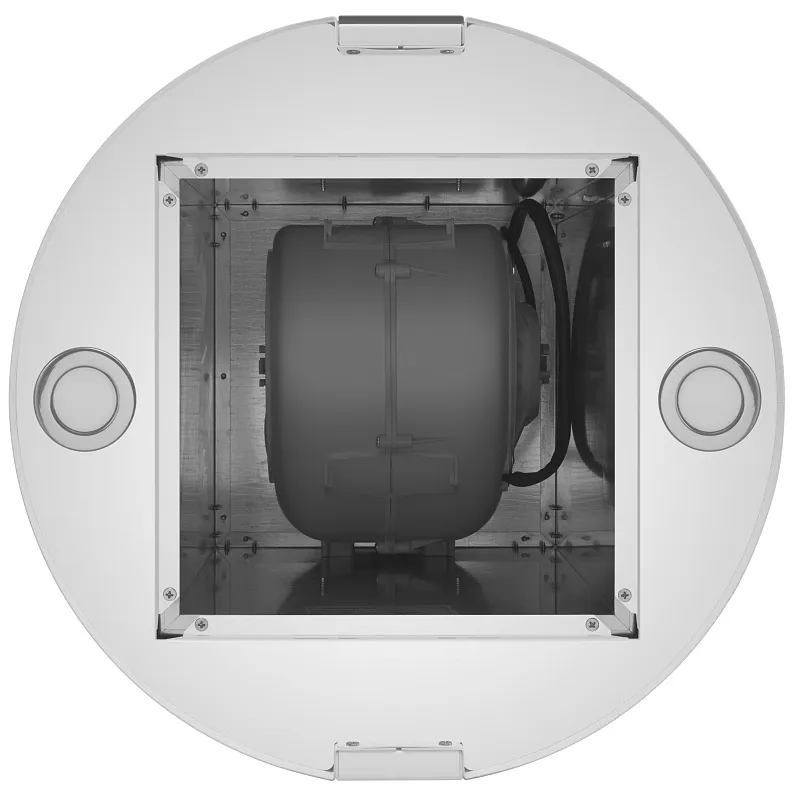 Вытяжка кухонная цилиндрическая островная MEFERI TUBE40WH ISLA COMFORT PLUS, 40 см, белая, производительность 1200 м3/ч, 5 скоростей, режимы отвод и рециркуляция, сенсорное управление, гарантия 3 года