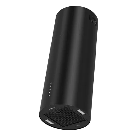 Вытяжка кухонная цилиндрическая островная MEFERI TUBE35BK ISLA ULTRA, 35 см, черная, производительность 1200 м3/ч, 3 скорости, низкий уровень шума, режимы отвод и рециркуляция, гарантия 3 года