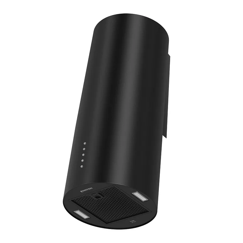 Вытяжка кухонная цилиндрическая настенная MEFERI TUBE35BK ULTRA, 35 см, черная, производительность 1200 м3/ч, 3 скорости, низкий уровень шума, режимы отвод и рециркуляция, гарантия 3 года