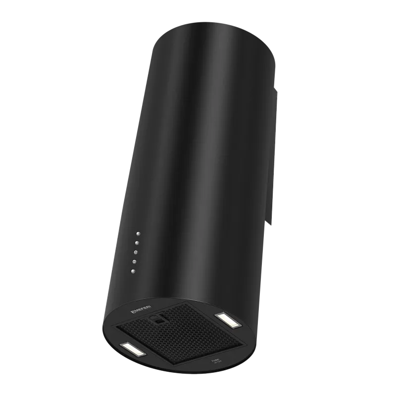Вытяжка кухонная цилиндрическая настенная MEFERI TUBE35BK ULTRA, 35 см, черная, производительность 1200 м3/ч, 3 скорости, низкий уровень шума, режимы отвод и рециркуляция, гарантия 3 года - изображение vytyazhka_tsilindricheskaya_pristennaya_tube35bk_ultra  