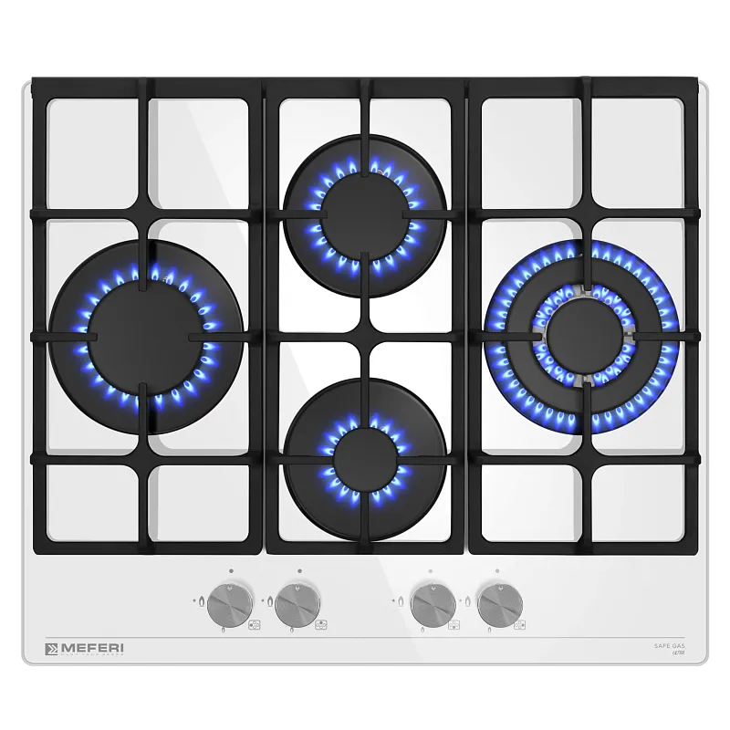 Фото varochnaya_panel_gazovaya_mgh604wh_glass_ultra на сайте meferi-home.ru Варочная панель газовая MEFERI MGH604WH GLASS ULTRA - изображение varochnaya_panel_gazovaya_mgh604wh_glass_ultra