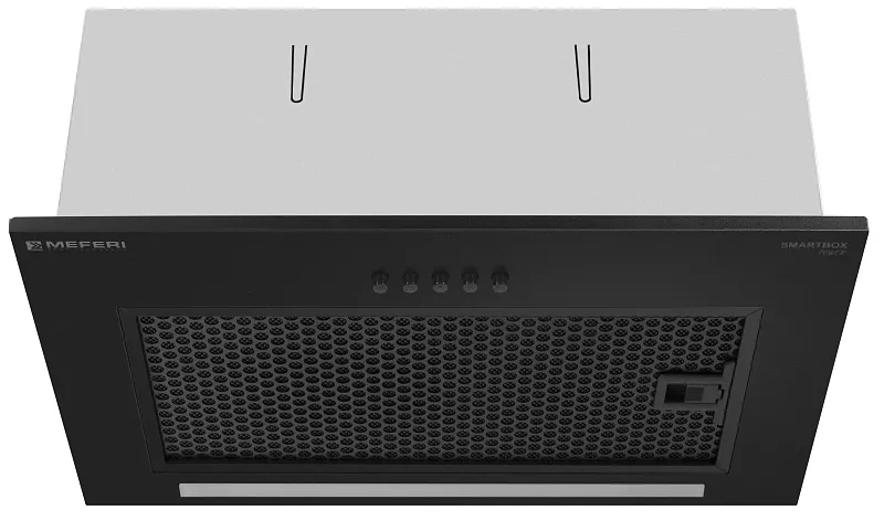 Вытяжка кухонная MEFERI SMARTBOX45BK POWER, 45 см, встраиваемая, черная, производительность 900 м3/ч, 3 скорости, низкий уровень шума, режимы отвод и рециркуляция, гарантия 3 года