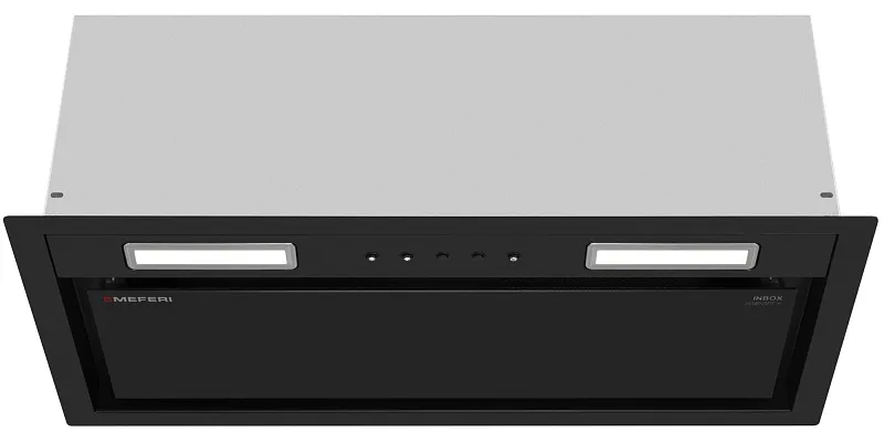 Вытяжка кухонная MEFERI INBOX60BK COMFORT PLUS, 60 см, встраиваемая, черная, производительность 1200 м3/ч, 3 скорости, низкий уровень шума, режимы отвод и рециркуляция, гарантия 3 года