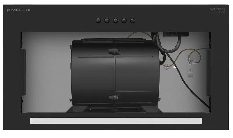 Вытяжка кухонная MEFERI SMARTBOX52BK POWER, 52 см, встраиваемая, черная, производительность 900 м3/ч, 3 скорости, низкий уровень шума, режимы отвод и рециркуляция, гарантия 3 года