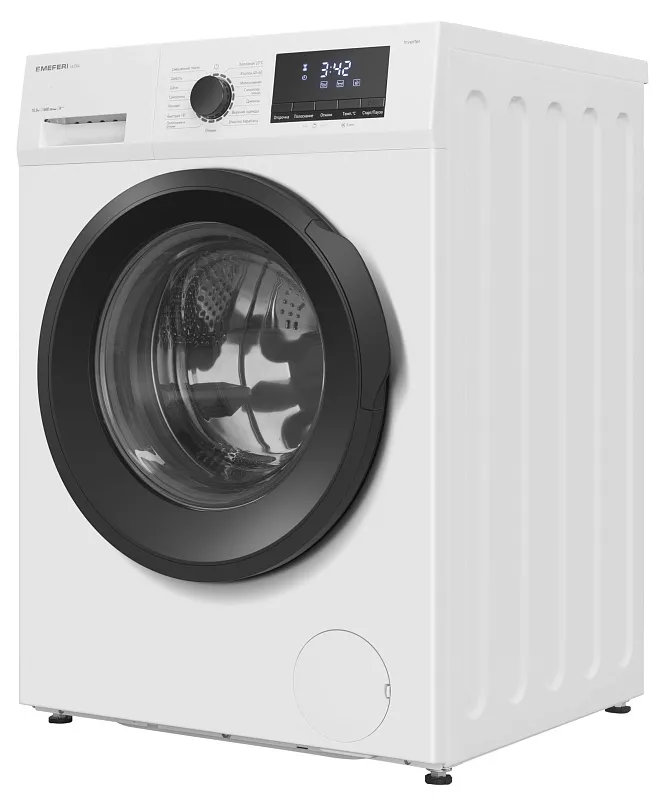Стиральная машина с инвертором MEFERI MFW101415WH ULTRA отдельностоящая белая, загрузка 10 кг, с возможностью установки в колонну