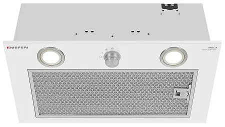 Вытяжка кухонная MEFERI INBOX52WH PUSH COMFORT, 52 см, встраиваемая, белая, производительность 950 м3/ч, 3 скорости, с утапливаемым переключателем, низкий уровень шума, режимы отвод и рециркуляция, гарантия 3 года Вытяжка кухонная MEFERI INBOX52WH PUSH COMFORT, 52 см, встраиваемая, белая, производительность 950 м3/ч, 3 скорости, с утапливаемым переключателем, низкий уровень шума, режимы отвод и рециркуляция, гарантия 3 года