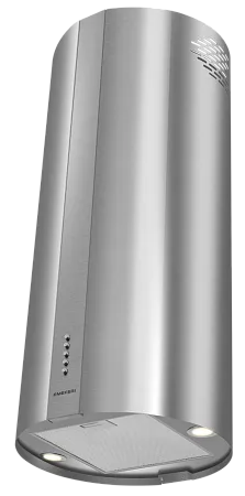 Вытяжка кухонная цилиндрическая островная MEFERI TUBE40IX ISLA POWER, 40 см, серая, производительность 850 м3/ч, 3 скорости, низкий уровень шума, режимы отвод и рециркуляция, гарантия 3 года