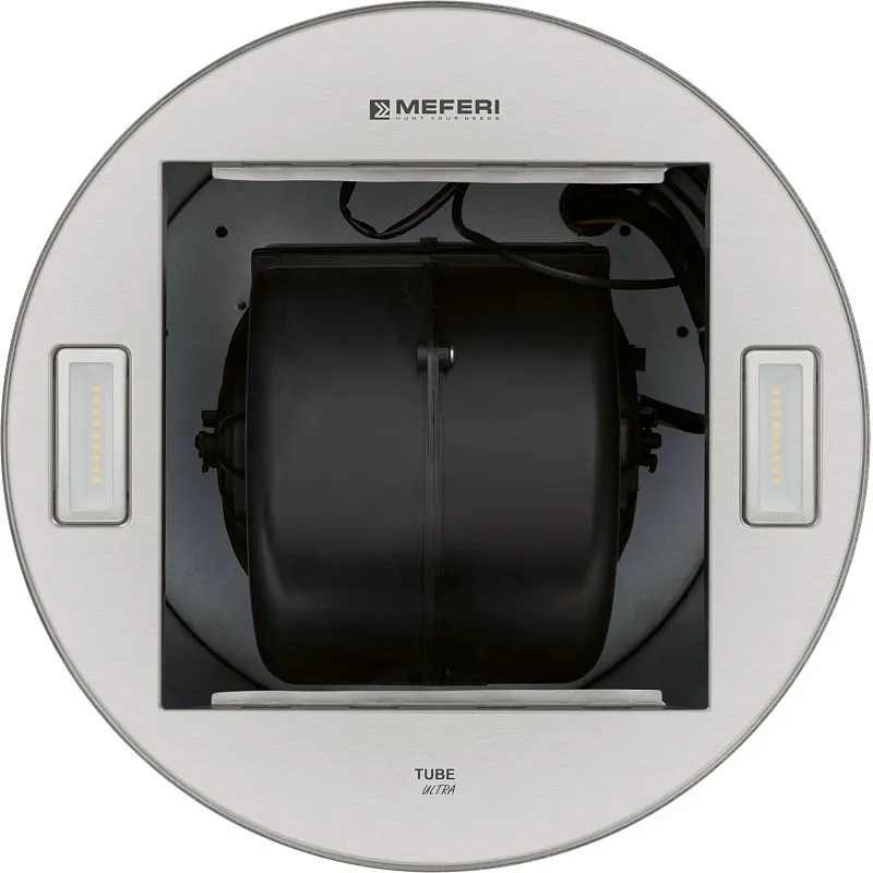 Вытяжка кухонная цилиндрическая настенная MEFERI TUBE35IX ULTRA, 35 см, серая, производительность 1200 м3/ч, 3 скорости, низкий уровень шума, режимы отвод и рециркуляция, гарантия 3 года