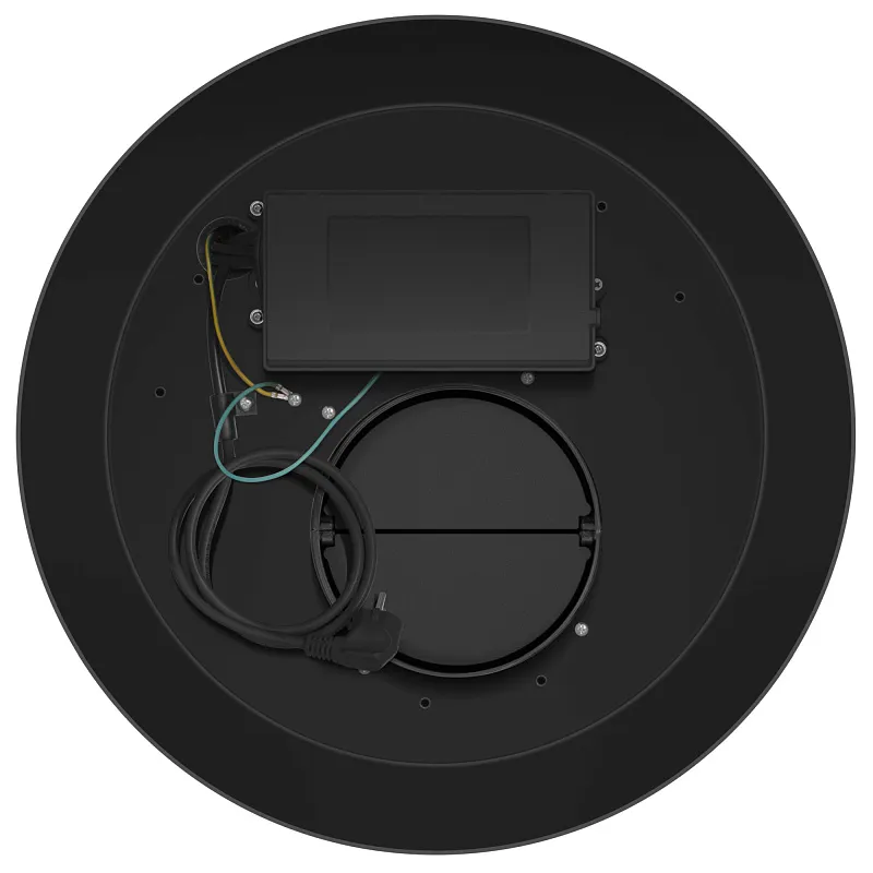 Вытяжка кухонная цилиндрическая островная MEFERI TUBE35BK ISLA ULTRA, 35 см, черная, производительность 1200 м3/ч, 3 скорости, низкий уровень шума, режимы отвод и рециркуляция, гарантия 3 года