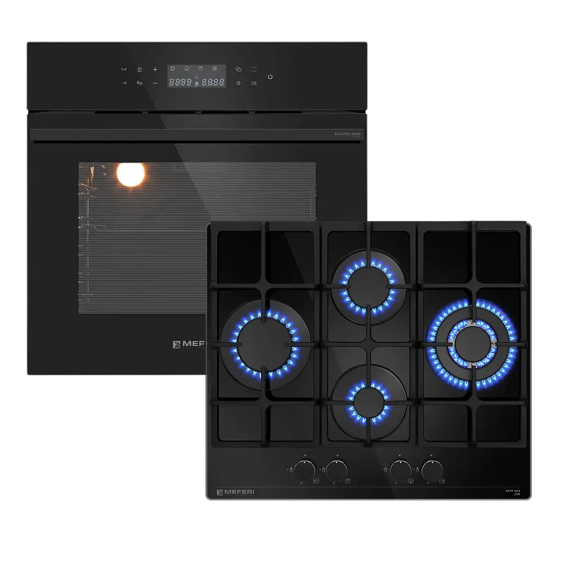 Комплект встраиваемой техники 60см черный MEFERI MS60BK71 - изображение komplekt_vstraivaemoy_tekhniki_meferi_60sm_chernyy_ms60bk71  