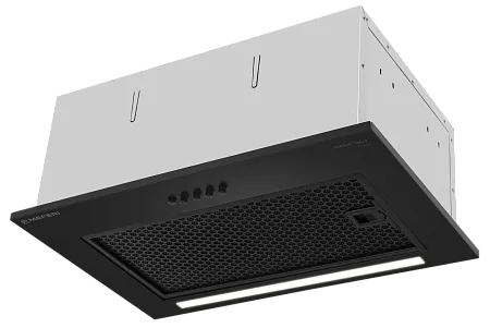 Вытяжка кухонная MEFERI SMARTBOX45BK POWER, 45 см, встраиваемая, черная, производительность 900 м3/ч, 3 скорости, низкий уровень шума, режимы отвод и рециркуляция, гарантия 3 года