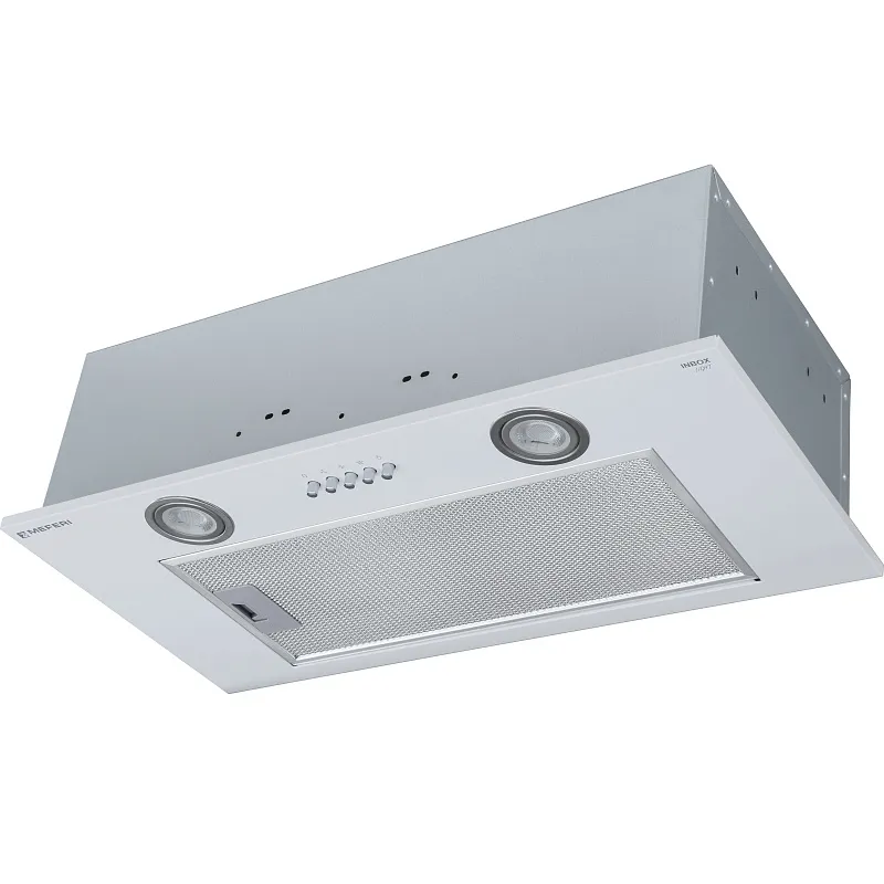Вытяжка кухонная MEFERI INBOX60WH LIGHT, 60 см, полновстраиваемая, белая, производительность 650 м3/ч, 3 скорости, низкий уровень шума, режимы отвод и циркуляция, гарантия 3 года