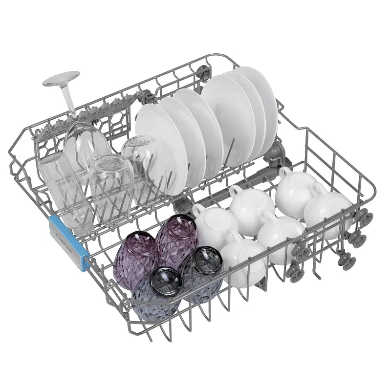 Посудомоечная машина отдельностоящая MEFERI MDW6062WH FS LIGHT, 60 см, напольная, 12 комплектов посуды, 6 программ, 2 корзины, половинная загрузка, отсрочка, защита от протечек, внутренняя подсветка