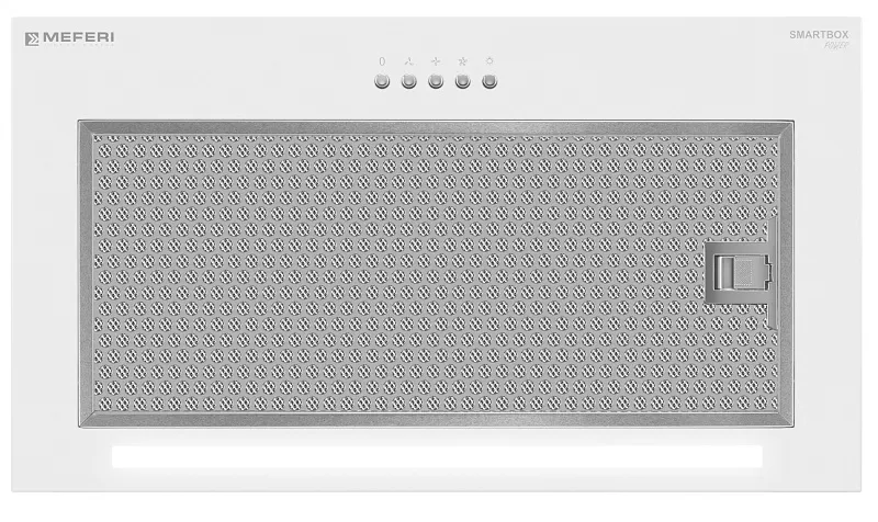 Вытяжка кухонная MEFERI SMARTBOX52WH POWER, 52 см, встраиваемая, белая, производительность 900 м3/ч, 3 скорости, низкий уровень шума, режимы отвод и рециркуляция, гарантия 3 года