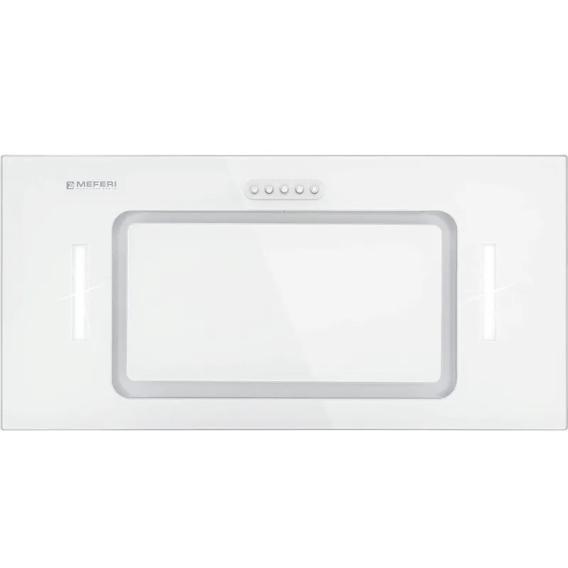 Вытяжка кухонная MEFERI INBOX60WH GLASS ULTRA, 60 см, встраиваемая, белая, стекло, производительность 900 м3/час, низкий уровень шума, режимы отвод и циркуляция, гарантия 3 года