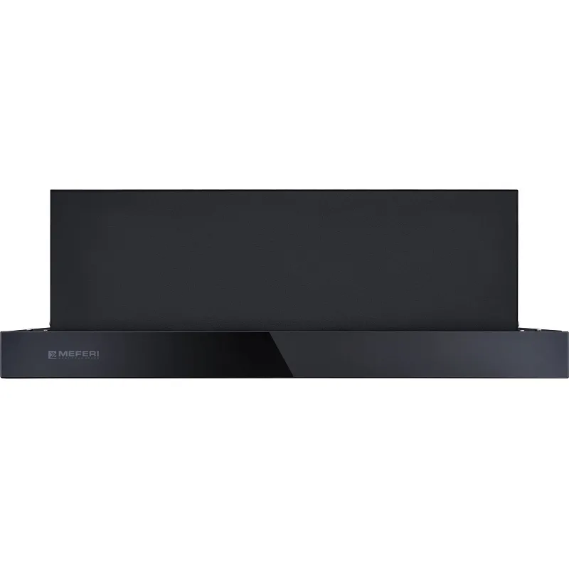 Вытяжка телескопическая кухонная MEFERI SLIDEBOX60BK GLASS ULTRA, 60 см, черная, стекло, производительность 850 м3/ч, 2 скорости, низкий уровень шума, режимы отвод и рециркуляция, гарантия 3 года