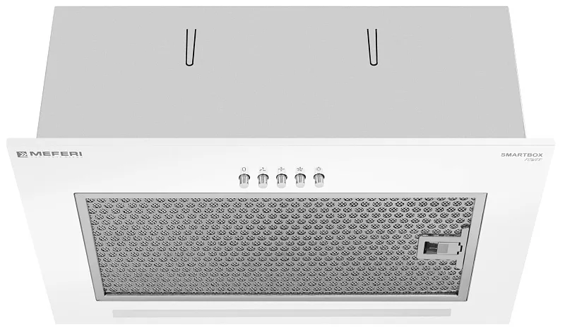 Вытяжка кухонная MEFERI SMARTBOX45WH POWER, 45 см, встраиваемая, белая, производительность 900 м3/ч, 3 скорости, низкий уровень шума, режимы отвод и рециркуляция, гарантия 3 года
