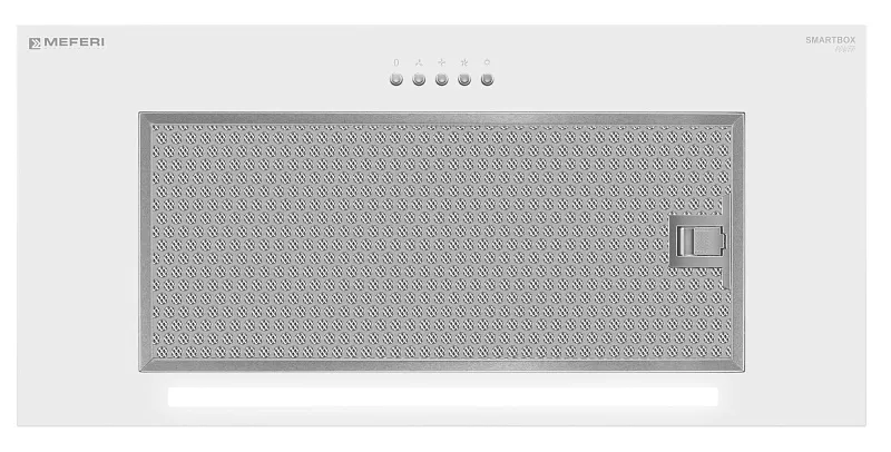 Вытяжка кухонная MEFERI SMARTBOX60WH POWER, 60 см, встраиваемая, белая, производительность 900 м3/ч, 3 скорости, низкий уровень шума, режимы отвод и рециркуляция, гарантия 3 года