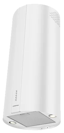 Вытяжка кухонная цилиндрическая островная MEFERI TUBE40WH ISLA POWER, 40 см, белая, производительность 850 м3/ч, 3 скорости, низкий уровень шума, режимы отвод и рециркуляция, гарантия 3 года