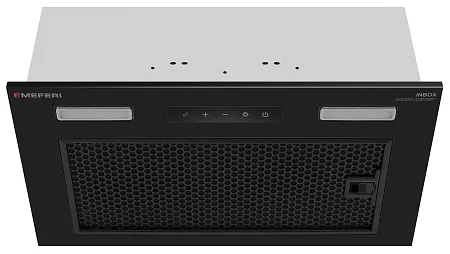 Вытяжка кухонная MEFERI INBOX52BK SENSOR COMFORT, 52 см, встраиваемая, черная, производительность 950 м3/ч, 3 скорости, низкий уровень шума, режимы отвод и циркуляция, сенсорное управление, пульт дистанционного управления, гарантия 3 года Вытяжка кухонная MEFERI INBOX52BK SENSOR COMFORT, 52 см, встраиваемая, черная, производительность 950 м3/ч, 3 скорости, низкий уровень шума, режимы отвод и циркуляция, сенсорное управление, пульт дистанционного управления, гарантия 3 года