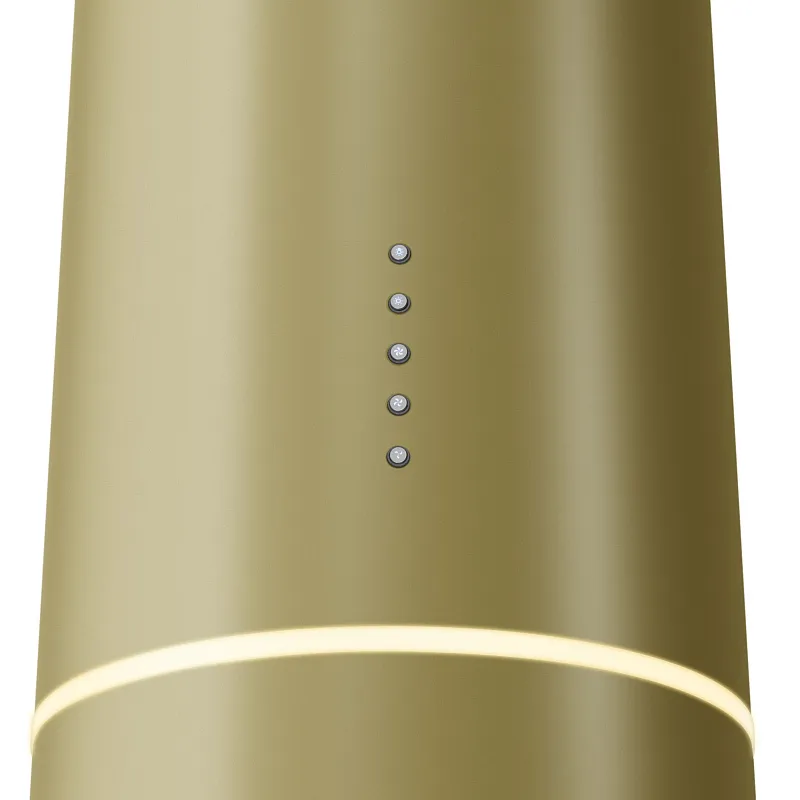 Вытяжка кухонная цилиндрическая настенная MEFERI TUBE35GOLD COMFORT, 35 см, горчично-золотая, производительность 1200 м3/ч, 3 скорости, низкий уровень шума, режимы отвод и рециркуляция, гарантия 3 года