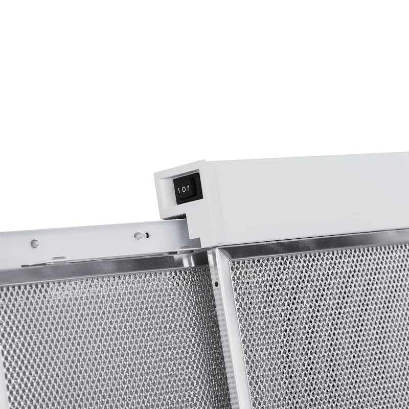 Вытяжка телескопическая кухонная MEFERI SLIDEBOX60WH GLASS ULTRA, 60 см, белая, стекло, производительность 850 м3/ч, 2 скорости, низкий уровень шума, режимы отвод и рециркуляция, гарантия 3 года