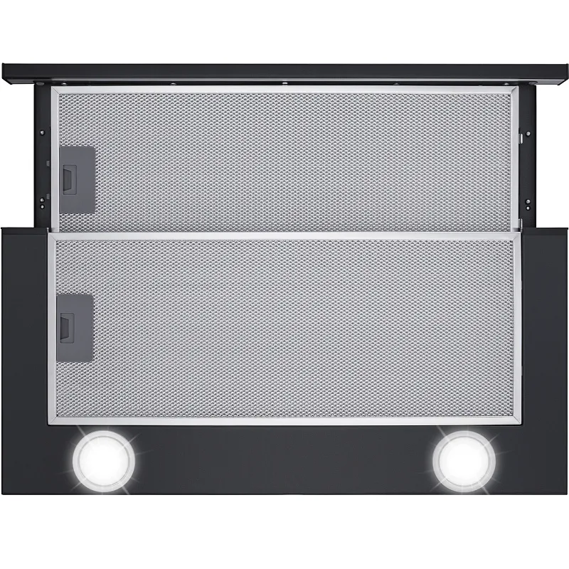 Вытяжка телескопическая кухонная MEFERI SLIDEBOX60BK POWER, 60 см, черная, производительность 850 м3/ч, 2 скорости, низкий уровень шума, режимы отвод и рециркуляция, гарантия 3 года