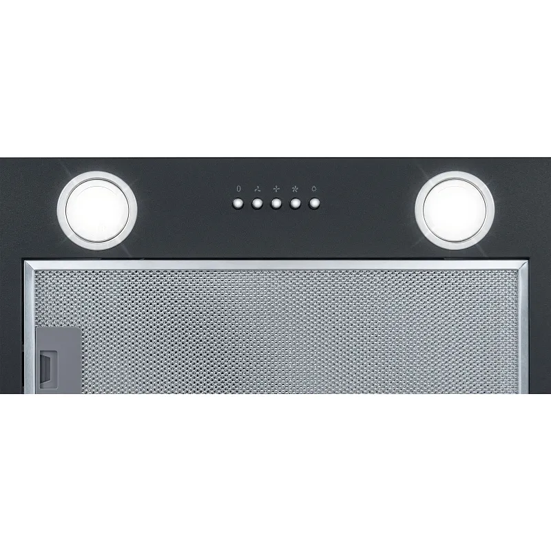 Вытяжка кухонная MEFERI INBOX60BK POWER, 60 см, встраиваемая, черная, производительность 900 м3/ч, 3 скорости, низкий уровень шума, режимы отвод и рециркуляция, гарантия 3 года