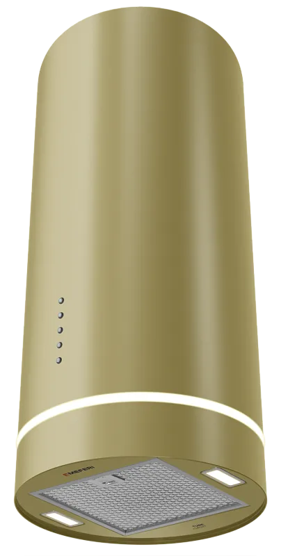 Вытяжка кухонная цилиндрическая настенная MEFERI TUBE35GOLD COMFORT, 35 см, горчично-золотая, производительность 1200 м3/ч, 3 скорости, низкий уровень шума, режимы отвод и рециркуляция, гарантия 3 года - изображение vytyazhka_tsilindricheskaya_pristennaya_tube35gold_comfort_gorchichno_zolotoy  