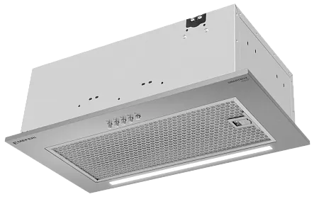 Вытяжка кухонная MEFERI SMARTBOX52IX POWER, 52 см, встраиваемая, серая, производительность 900 м3/ч, 3 скорости, низкий уровень шума, режимы отвод и рециркуляция, гарантия 3 года