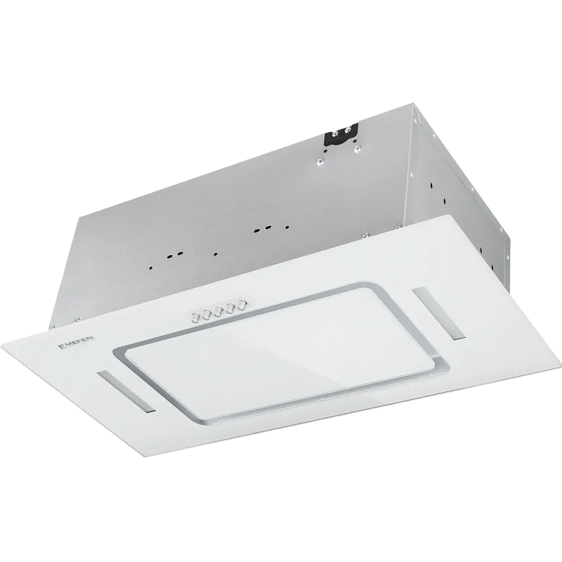 Вытяжка кухонная MEFERI INBOX60WH GLASS ULTRA, 60 см, встраиваемая, белая, стекло, производительность 900 м3/час, низкий уровень шума, режимы отвод и циркуляция, гарантия 3 года - изображение vytyazhka_polnovstraivaemaya_inbox60wh_glass_ultra  