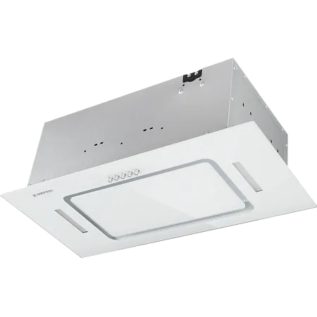 Вытяжка кухонная MEFERI INBOX60WH GLASS ULTRA, 60 см, встраиваемая, белая, стекло, производительность 900 м3/час, низкий уровень шума, режимы отвод и циркуляция, гарантия 3 года