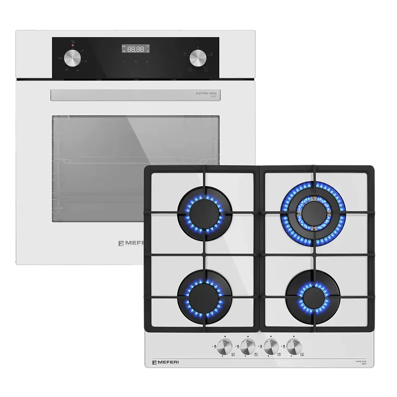 Комплект встраиваемой техники 60см белый MEFERI MS60WH01 - изображение komplekt_vstraivaemoy_tekhniki_meferi_60sm_belyy_ms60wh01  