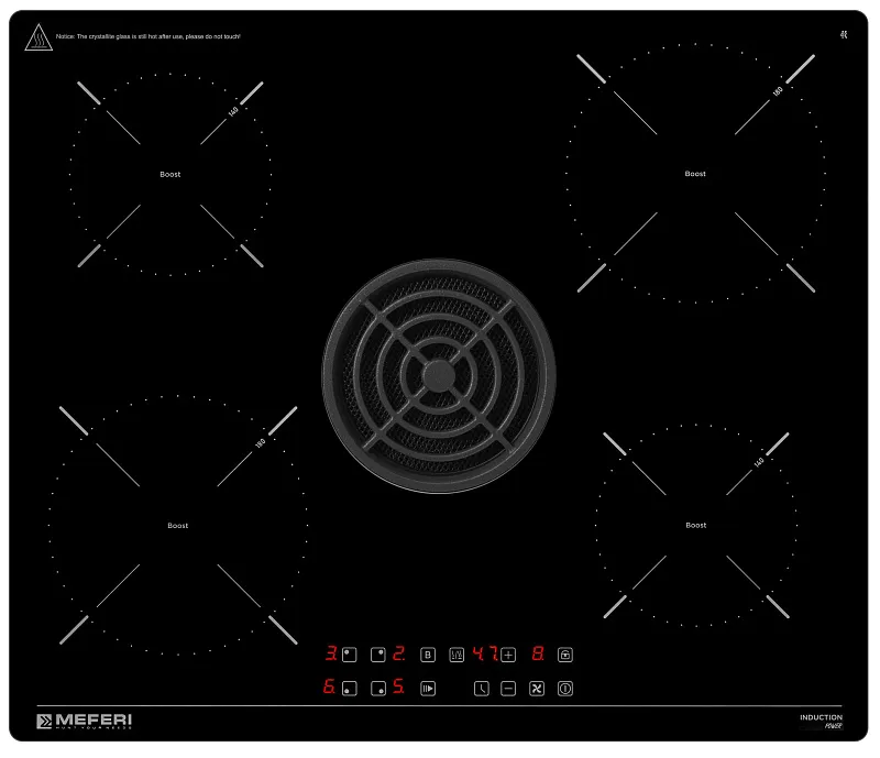 Варочная панель индукционная с вытяжкой MEFERI XSMART60BK POWER