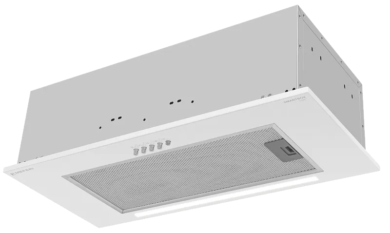 Вытяжка кухонная MEFERI SMARTBOX60WH LIGHT, 60 см, встраиваемая, белая, производительность 650 м3/ч, 3 скорости, низкий уровень шума, режимы отвод и рециркуляция, гарантия 3 года - изображение vytyazhka_polnovstraivaemaya_smartbox60wh_light  