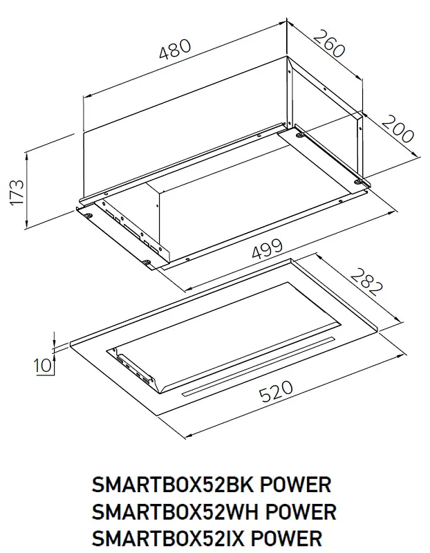 Вытяжка кухонная MEFERI SMARTBOX52WH POWER, 52 см, встраиваемая, белая, производительность 900 м3/ч, 3 скорости, низкий уровень шума, режимы отвод и рециркуляция, гарантия 3 года
