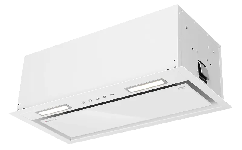 Фото vytyazhka_polnovstraivaemaya_inbox60wh_comfort_plus на сайте meferi-home.ru Вытяжка кухонная MEFERI INBOX60WH COMFORT PLUS, 60 см, встраиваемая, белая, производительность 1200 м3/ч, 3 скорости, низкий уровень шума, режимы отвод и рециркуляция, гарантия 3 года - изображение vytyazhka_polnovstraivaemaya_inbox60wh_comfort_plus