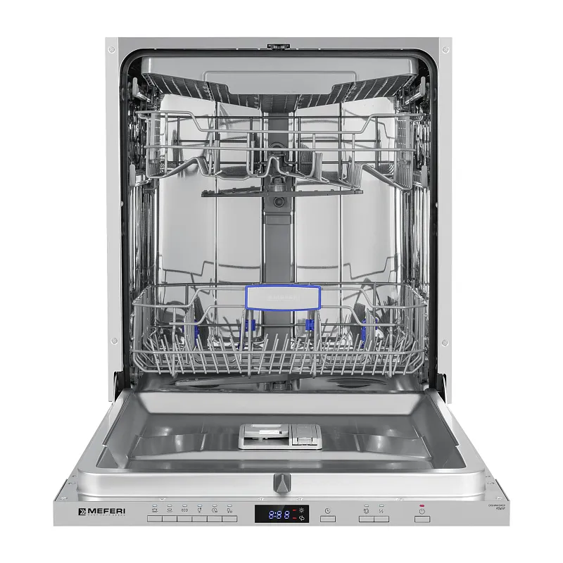 Посудомоечная машина встраиваемая MEFERI MDW6063 POWER, 60 см, напольная, 14 комплектов посуды, 6 программ, 3 корзины, половинная загрузка, отсрочка, таймер, защита от протечек