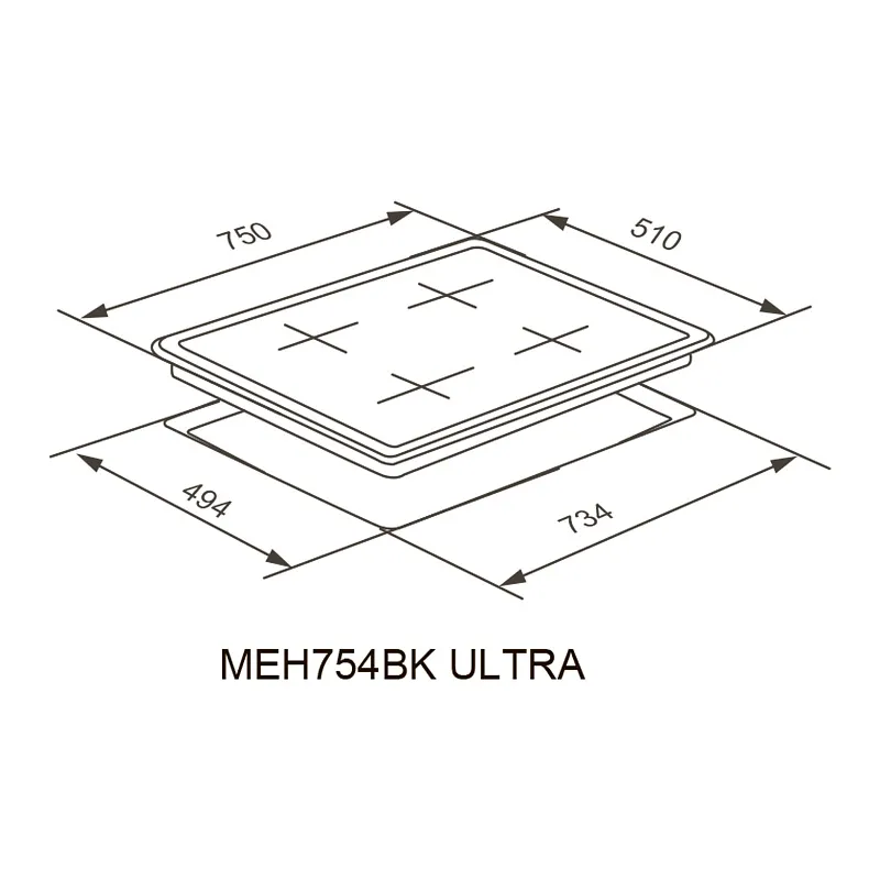 Варочная панель электрическая MEFERI MEH754BK ULTRA